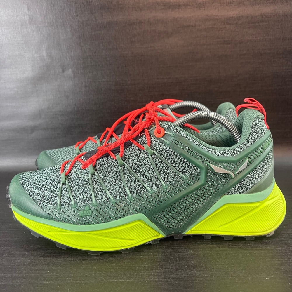 Salewa Dropline Trail Running Shoes Womens 8 Green Neon Hiking Running Sneakers